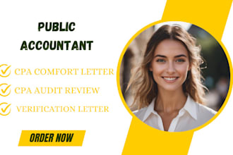 sign CPA letter  review financial statements, audit financial CPA US,accountant