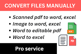 convert scanned documents to word, excel manually