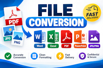 convert PDF and images to word, excel, and other formats
