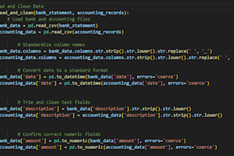 create a python script to automate your bank reconciliation