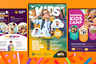 do kids flyer, kids birthday, party flyer or poster  festival, birthday flyer