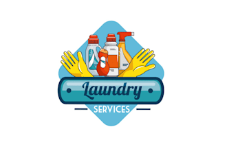 design wash clean and laundry logo