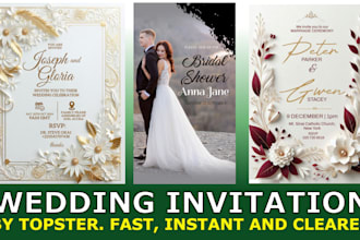design beautiful wedding invitation in 4 hours