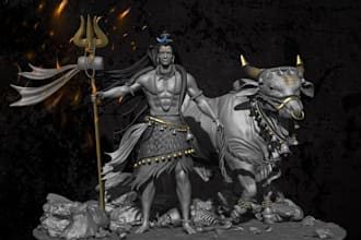 3d character modeling, sculpting, anime, statue 3d printing