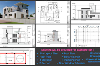 do architectural permit drawing set in autocad and revit