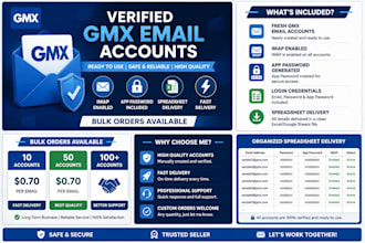 create verified gmxde and webde email accounts with app passwords