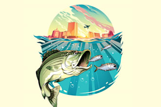 make consulting unique fishing t shirt logo