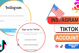 create USA tiktok account,US tiktok instagram account tiktok, instagram USA