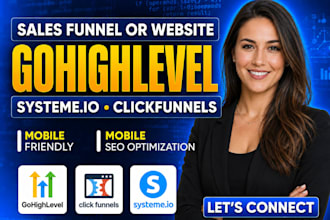 do a ghl website, ghl sales funnel, ghl landing page, systeme io, clickfunnels
