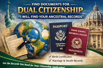 locate documents for italian or other worldwide dual citizenship or genealogy