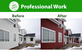 photoshop color material edit house exterior interior photo
