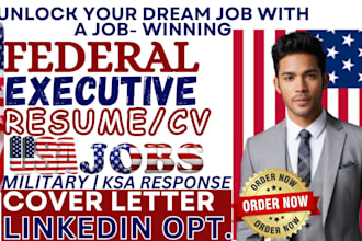write ats federal, USA jobs , executive and military resume