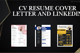 create cv resume make cover letter update built linkedin profile design optimize