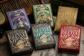 design cardgame playing card board game with card box and mockup