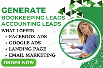 generate bookkeeping leads, accounting leads, bookkeeping landing page website