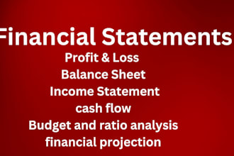 prepare financial statements, profit and loss, balance sheet, income statement