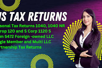 prepare and e file USA tax returns 1065,1040,schedule c,5472