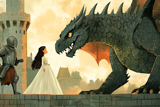 draw fantasy character for kids book cover design