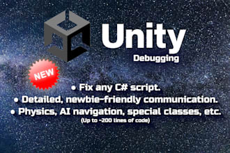 analyze, debug and fix any unity csharp script
