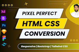 convert psd to html figma to html xd to html css bootstrap 5 responsive website