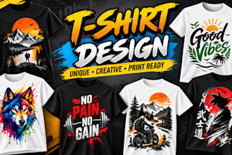 design custom t shirt designs for print on demand and merch