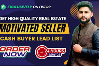 provide real estate motivated seller, and cash buyer contact email lead list