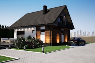make 3d rendering, 3d design of roof terrace, garden,swimming pool,balcony,ponds