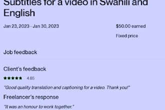 provide high quality swahili to english translation