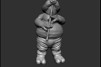 shape 3d model in zbrush, funko pop model, bighead toy model, stl file for print