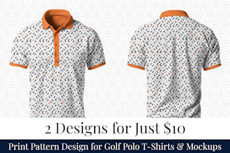 golf polo t shirt hoodie sweatshirt print design patterns mockup