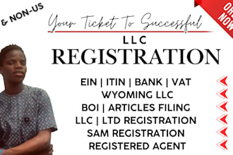 do us and non us llc registration, wyoming llc, ein, itin, boi, bank account