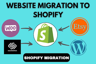 migrate wix, squarespace, wordpress, woocommerce, to shopify