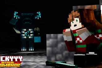 do minecraft 3d custom youtube thumbnail for you