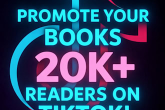 promote your book to over 20,000 engaged followers on tiktok