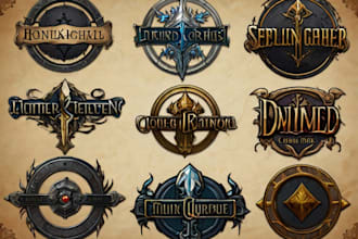 design unique medieval, fantasy, rpg, mmorpg game logo title
