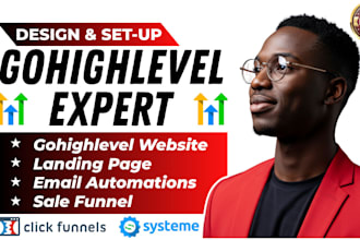 design, fix gohighlevel funnel, gohighlevel website, systeme io, lightfunnel