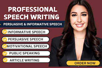 write your motivational, informative, funny, hilarious and persuasive speech
