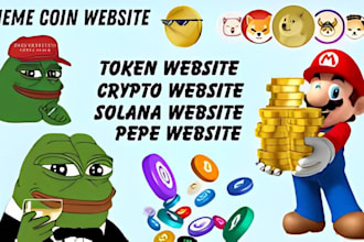design meme coin landing page, meme coin website, crypto website, token website