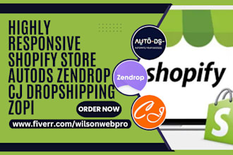 design shopify store autods zendrop cj dropshipping zopi