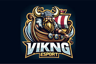make a unique viking esport mascot logo for your company