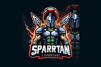 do amazing spartan warrior mascot logo with source file