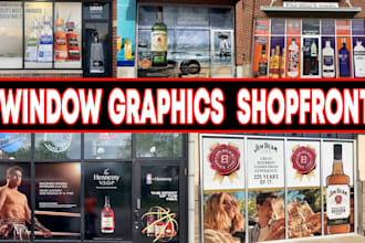 design creative awesome shop front and all window graphics