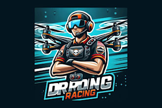 do unique drone racing mascot logo with unlimited revisions