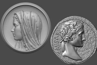 sculpt 3d bas relief cnc design 3d pendant 3d coin design