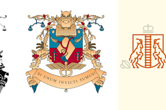 design family crest heraldic and coat of arms logo