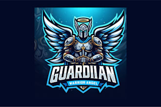 do guardian warrior angel mascot logo with any file