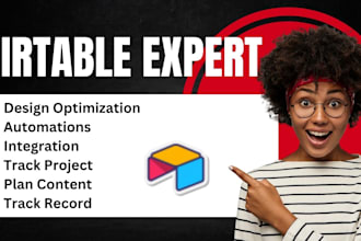 manage CRM on airtable , link and track records ,track project  and content