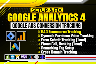 google analytics 4 setup, ga4 ecommerce tracking, ads conversion tracking by gtm