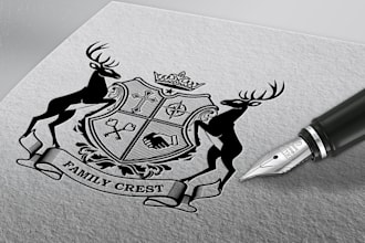 design a vintage style family crest heraldic shield, coat of arms or emblem logo