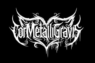 draw heavy metal, black metal, death metal font band logo